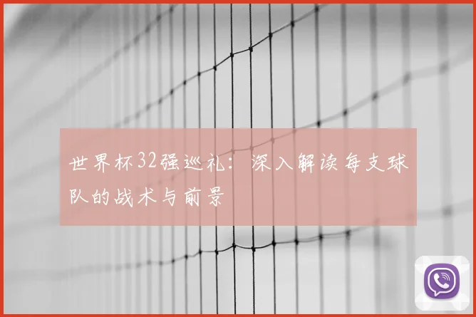 世界杯32强巡礼:深入解读每支球队的战术与前景
